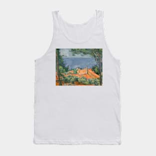 L'Estaque with Red Roofs by Paul Cezanne Tank Top